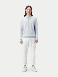 GOBI Polokragenpullover Herren Polohemd Hellblau/Blau/Grau