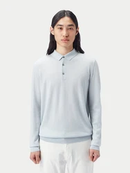 GOBI Polokragenpullover Herren Polohemd Hellblau/Blau/Grau
