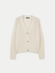 GOBI Cashmere Strickjacke Beige/Weiß/Khaki/Orange