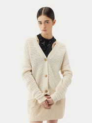 GOBI Cashmere Strickjacke Beige/Weiß/Khaki/Orange