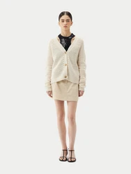 GOBI Cashmere Strickjacke Beige/Weiß/Khaki/Orange