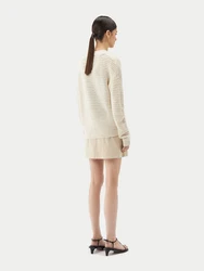 GOBI Cashmere Strickjacke Beige/Weiß/Khaki/Orange