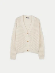 GOBI Cashmere Strickjacke Beige/Weiß/Khaki/Orange