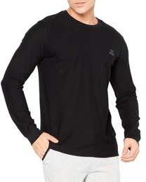 Rundhalsshirt Langarm Regular Fit Schwarz - T-DIEGO-LONG-A-R-HD 900