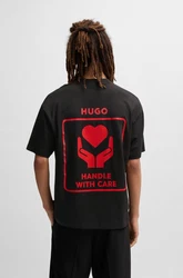 HUGO T-Shirt Dewdam Schwarz/Rosa/Rot/Grau