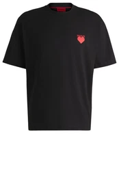 HUGO T-Shirt Dewdam Schwarz/Rosa/Rot/Grau
