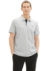 TOM TAILOR Poloshirt Grau/Hellgrau/Weiß