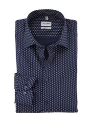 OLYMP Businesshemd Level Five body fit Minimalprint Dunkelblau/Hellblau