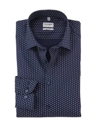 OLYMP Businesshemd Level Five body fit Minimalprint Dunkelblau/Hellblau