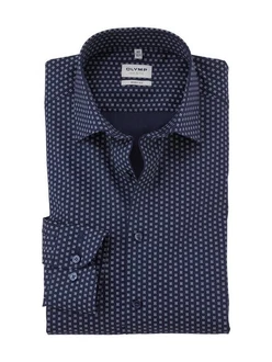 OLYMP Businesshemd Level Five body fit Minimalprint Dunkelblau/Hellblau
