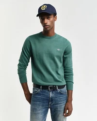 Gant Herren Pullover CLASSIC COTTON C-NECK Grün/Dunkelgrün/Türkis