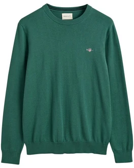 Gant Herren Pullover CLASSIC COTTON C-NECK Grün/Dunkelgrün/Türkis