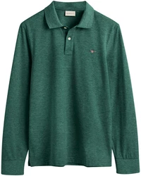 GANT Poloshirt REGULAR SHIELD LONGSLEEVE PIQUE RUGGER Dunkelgrün/Türkis/Grün