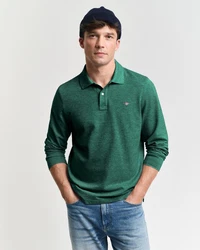 GANT Poloshirt REGULAR SHIELD LONGSLEEVE PIQUE RUGGER Dunkelgrün/Türkis/Grün