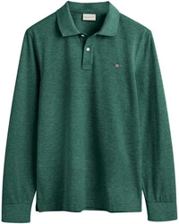 GANT Poloshirt REGULAR SHIELD LONGSLEEVE PIQUE RUGGER Dunkelgrün/Türkis/Grün