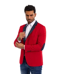Denim Distriqt Jerseysakko Sporchlicher Jersey Sakko Rot