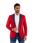 Denim Distriqt Jerseysakko Sporchlicher Jersey Sakko Rot