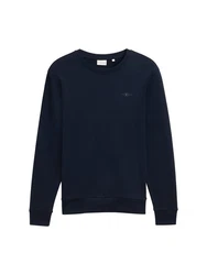 TOM TAILOR Sweatshirt mit Logo-Print Dunkelblau/Blau/Hellblau