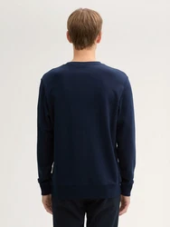 TOM TAILOR Sweatshirt mit Logo-Print Dunkelblau/Blau/Hellblau