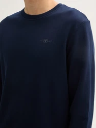 TOM TAILOR Sweatshirt mit Logo-Print Dunkelblau/Blau/Hellblau