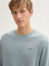 TOM TAILOR Sweatshirt mit Logo-Print Grau/Blau/Hellblau