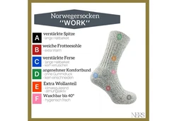 NERS Arbeitssocken Wintersocken Extra Warm Schwarz/Grau/Dunkelgrau