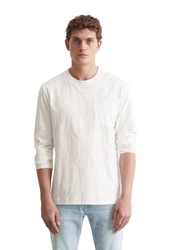 Marc O'Polo Langarmshirt Weiß/Khaki/Creme/Grau