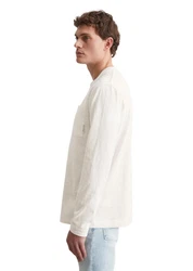 Marc O'Polo Langarmshirt Weiß/Khaki/Creme/Grau