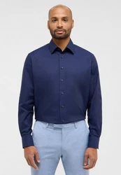 Eterna Langarmhemd MODERN FIT Dunkelblau/Blau