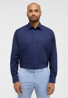 Eterna Langarmhemd MODERN FIT Dunkelblau/Blau