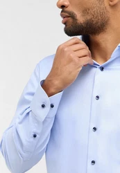 Eterna Langarmhemd MODERN FIT Hellblau/Dunkelblau/Blau