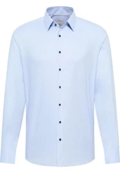 Eterna Langarmhemd MODERN FIT Hellblau/Dunkelblau/Blau
