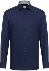 Eterna Langarmhemd SLIM FIT NON IRON Dunkelblau