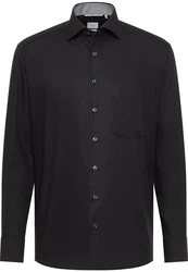Eterna Langarmhemd COMFORT FIT NON IRON Schwarz/Beige/Dunkelrot/Braun