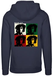 F4NT4STIC Kapuzenpullover Bob Marley Colour Blocks Creme/Grau/Rot/Dunkelblau/Hellgrau/Blau
