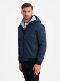Regenjacke Leichte Herrenjacke mit Kapuze und Netzfutter
