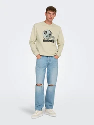 ONLY & SONS Sweatshirt Rundhals Eagles/Raiders NFL (8349) Beige (8349)