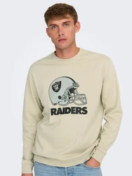 ONLY & SONS Sweatshirt Rundhals Eagles/Raiders NFL (8349) Beige (8349)