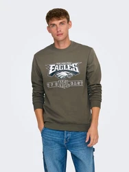 ONLY & SONS Sweatshirt Rundhals Eagles/Raiders NFL (8349) Braun (8349)