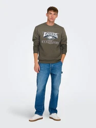 ONLY & SONS Sweatshirt Rundhals Eagles/Raiders NFL (8349) Braun (8349)