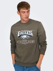 ONLY & SONS Sweatshirt Rundhals Eagles/Raiders NFL (8349) Braun (8349)