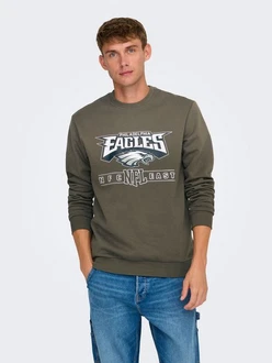 ONLY & SONS Sweatshirt Rundhals Eagles/Raiders NFL (8349) Braun (8349)