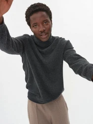 GOBI Cashmere Rollkragenpullover Basic Schwarz/Grau/Hellblau/Braun/Dunkelgrau/Gelb