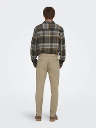 ONLY & SONS Chinohose Hose Chino Basic Reißverschluss Gestaschen (8323) Beige