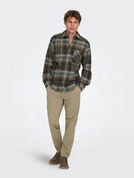 ONLY & SONS Chinohose Hose Chino Basic Reißverschluss Gestaschen (8323) Beige