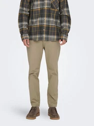 ONLY & SONS Chinohose Hose Chino Basic Reißverschluss Gestaschen (8323) Beige
