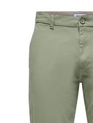 ONLY & SONS Chinohose Hose Chino Basic Reißverschluss Gestaschen (8323) Grün