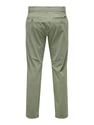 ONLY & SONS Chinohose Hose Chino Basic Reißverschluss Gestaschen (8323) Grün