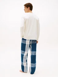 Tommy Hilfiger Underwear Schlafanzug LS WOVEN PJ SET PRINT DRAWSTRING ivory/small buffalo oxford check