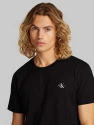 Calvin Klein Jeans T-Shirt 2 PACK MONOLOGO Logodruck Schwarz